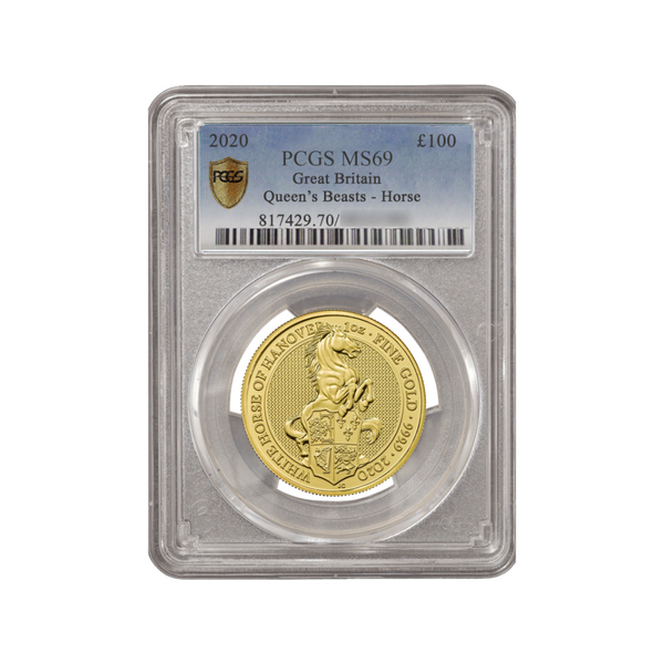 The Queen's Beasts 2020 24k Gold White Horse MS70